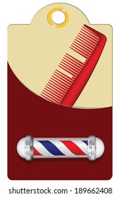 Old style barber shop for a broken comb and a symbol of barber shop. Vector illustration.