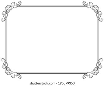 Old style black decorative frame, very easy to adjust the size