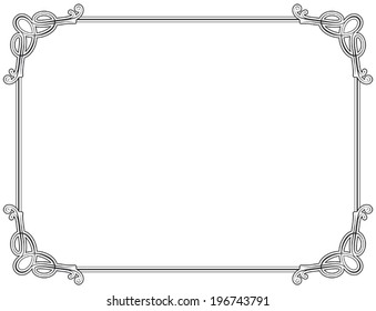 Old style black decorative frame, very easy to adjust the size