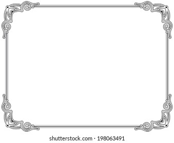 Old style black decorative frame, very easy to adjust the size
