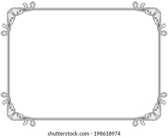 Old style black decorative frame, very easy to adjust the size