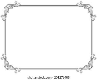 Old style black decorative frame, very easy to adjust the size
