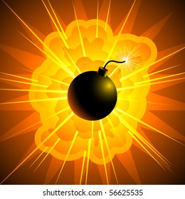 An old style bomb starting to explode