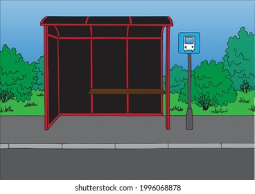 Old Style Bus Stop At London