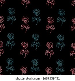 old style colored floral vector seamless pattern background