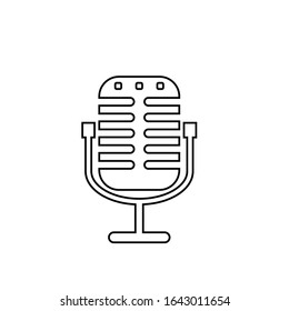 old style condenser microphone vector icon