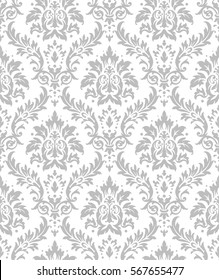 Old style damask wallpaper. Seamless vector floral patterns.