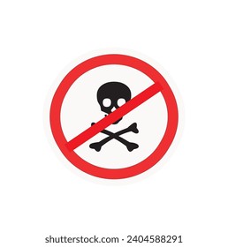 Old style danger sign with skull and crossbones on white background. Rusty. Warning. Attention. Danger. Danger. Worn out. No danger of death sign.