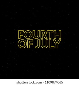 Old style fourth of july banner. American national holiday