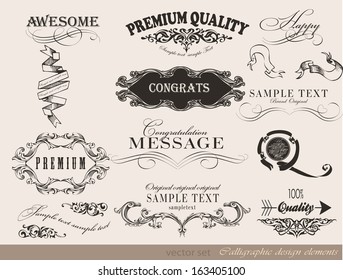 Old style frames and labels/ Retro floral ornaments/ Vintage  borders and other elements calligraphic collection