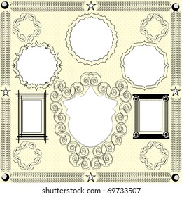 Old style frames vector illustration