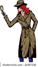 Old Style Girl Detective, Such As From The Fifties.