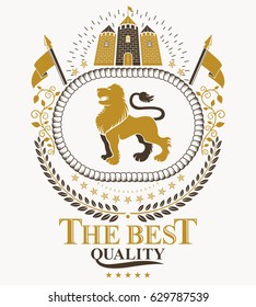 Old style heraldry, heraldic emblem, vector illustration.