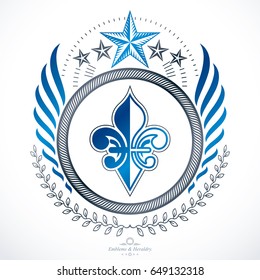 Old style heraldry, heraldic emblem, vector illustration.