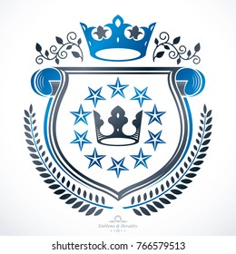Old style heraldry, heraldic emblem, vector illustration.