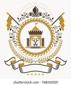 Old style heraldry, heraldic emblem, vector illustration.