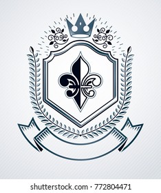 Old style heraldry, heraldic emblem, vector illustration.