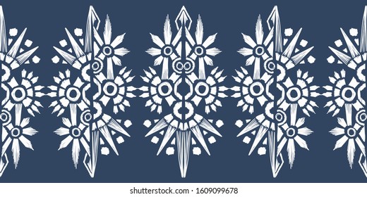 Old style ikat color etnical tribal hand - drawn pattern navajo motif for packing, wallpaper, batik