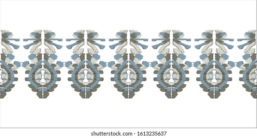 Old style ikat color etnical tribal hand - drawn pattern navajo motif for packing, wallpaper, batik background 