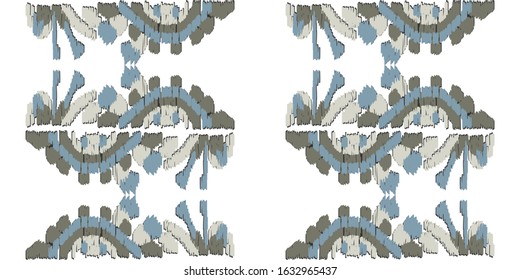 Old style ikat color etnical tribal hand - drawn pattern navajo motif for packing, wallpaper, batik background 