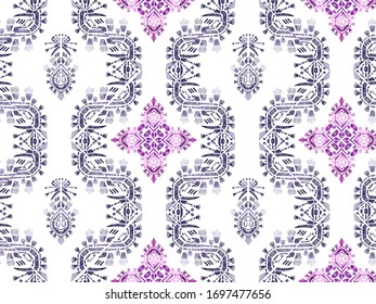 Old style ikat color etnical tribal hand - drawn pattern navajo motif for packing, wallpaper