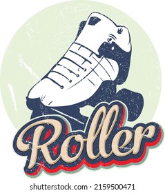 Old style illustration of a roller skate