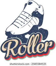 Old style illustration of a roller skate. Use the vector for t-shirts, prints or web.