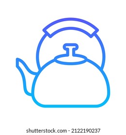 Diseño de iconos de degradado de línea de Kettle de estilo antiguo