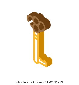 old style key isometric icon vector. old style key sign. isolated symbol illustration