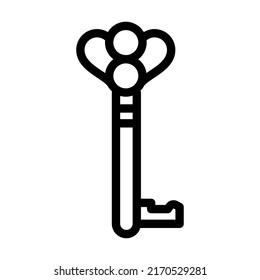 vector de icono de línea de clave de estilo antiguo. signo de clave de estilo antiguo. símbolo de contorno aislado ilustración negra