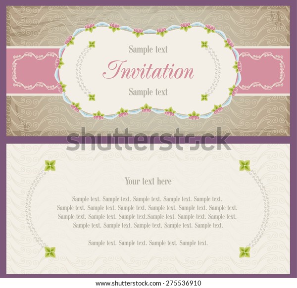 Old Style Landscape Design Invitation Card Stock Vector (Royalty Free