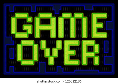 Old style looking Game Over computer game screen