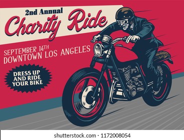 old style motorcycle event poster