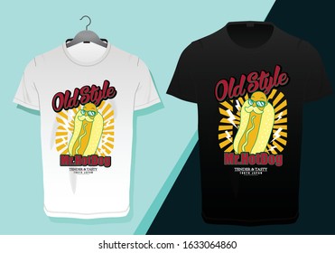 Old style mr. hot dog t shirt design