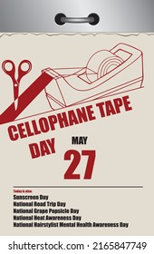 Old Style Multi-page Tear-off Calendar For May - National Cellophane Tape Day