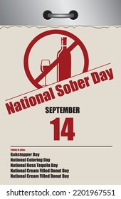 Old Style Multi-page Tear-off Calendar For September - National Sober Day