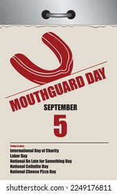 Mehrseitenreißkalender im alten Stil für September - Mouthguard Day