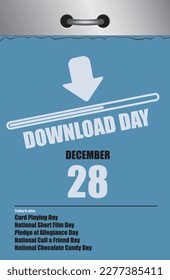 Calendario de despedida de varias páginas de estilo antiguo para diciembre - Día nacional de descarga
