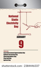 Old style multi-page tear-off calendar for National Static Electricity Day