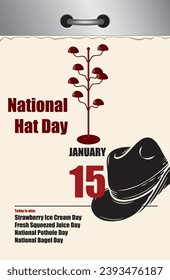 Old style multi-page tear-off calendar for National Hat Day
