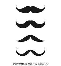 Las bigotes de estilo antiguo establecen el icono del vector aislado en el fondo blanco