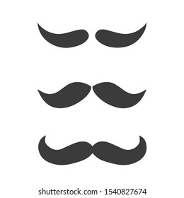 Old style mustaches vector icon isolated on white background
