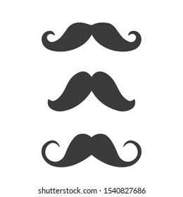 Old style mustaches vector icon isolated on white background