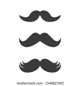 Old style mustaches vector icon isolated on white background