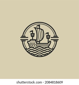 old style ocean liner logo. vector illustration for business logo or icon