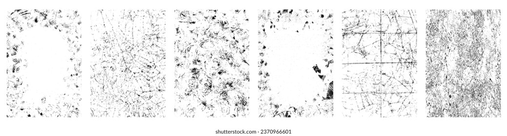 Old style photo frame with grunge texture. brush strokes, vintage paper edges, and textured overlay. Flat vector illustration isolated