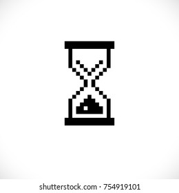 Old style pixel computer mouse cursor sand clock