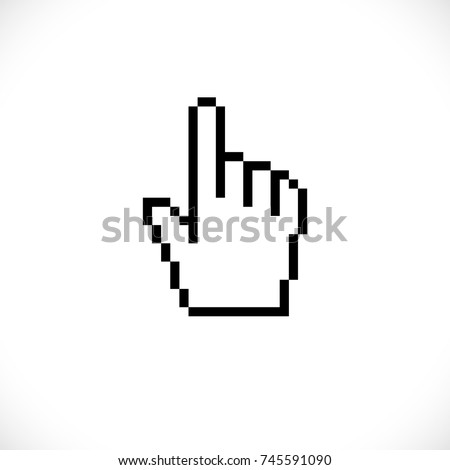 Old style pixel computer mouse cursor hand