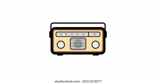 old style radio tape logo design