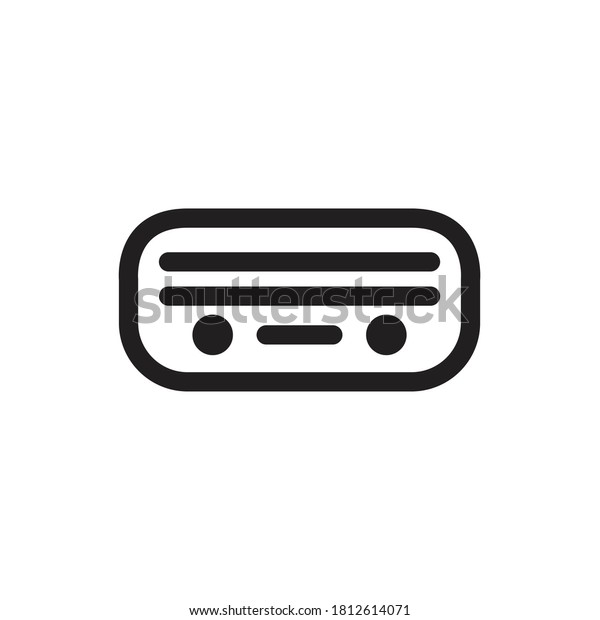 Old style radio,\
vector icon illustration
